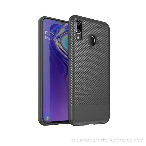 Carbon Fiber Pattern TPU Phone Case for Samsung M20
